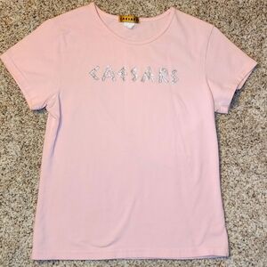 Caesar Palace Embellish T Shirt Short sleeve Med pink